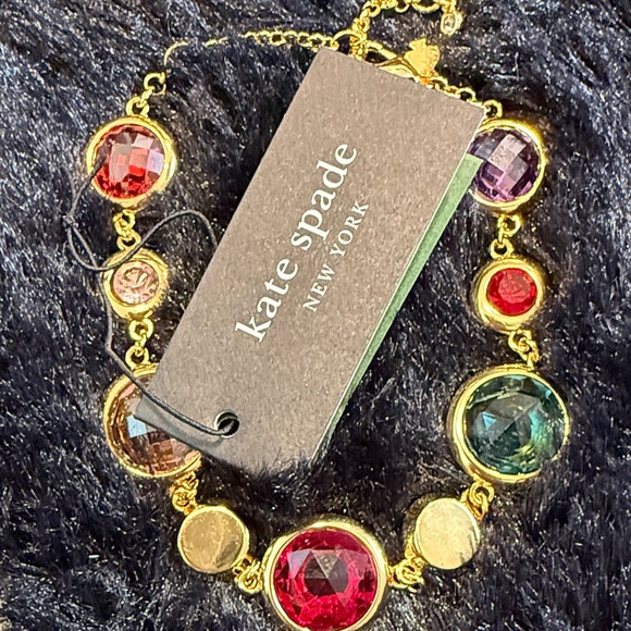 kate spade Jewelry - Kate Spade on the dot Gold Bracelet with Colorful Gems
